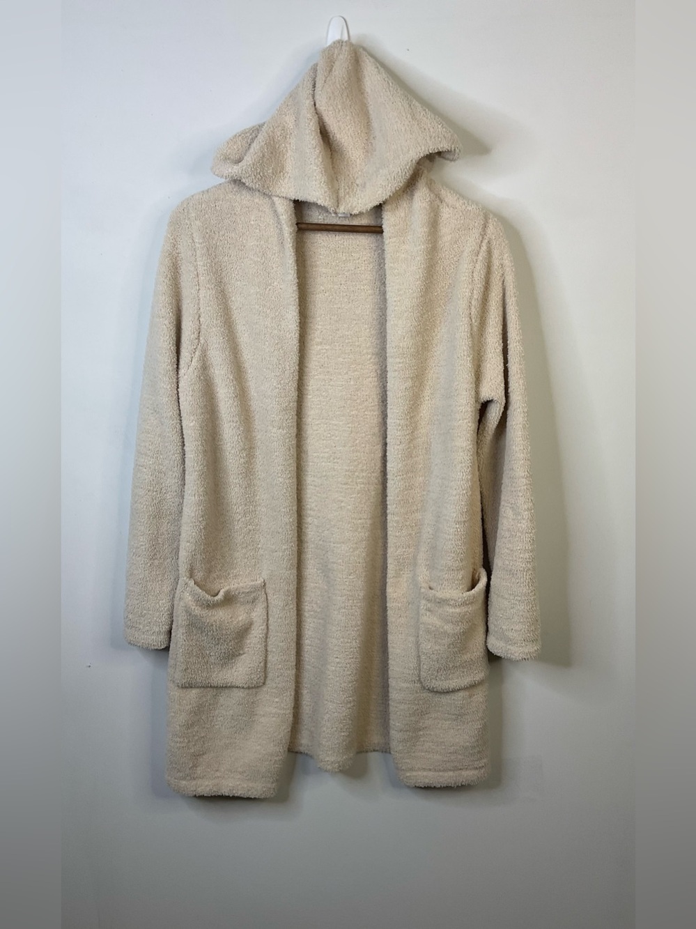 Cupcakes and Cashmere Hooded Open Front Cardigan Size Medium